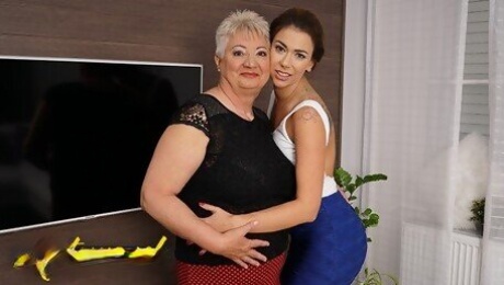 Horny Grandma Babet Gets a Taste Of a Juicy Teen Pussy!