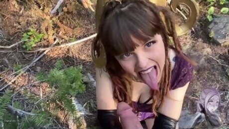 Cosplay hussy thrilling POV blowjob video
