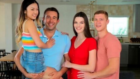 Doggystyle porn with witching Fiona Frost and Lulu Chu from Family Swap